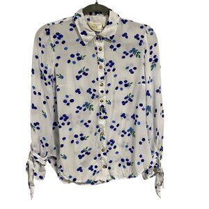 Anthropologie Maeve Blueberry‎ Blithe Button Up Blouse Size 4